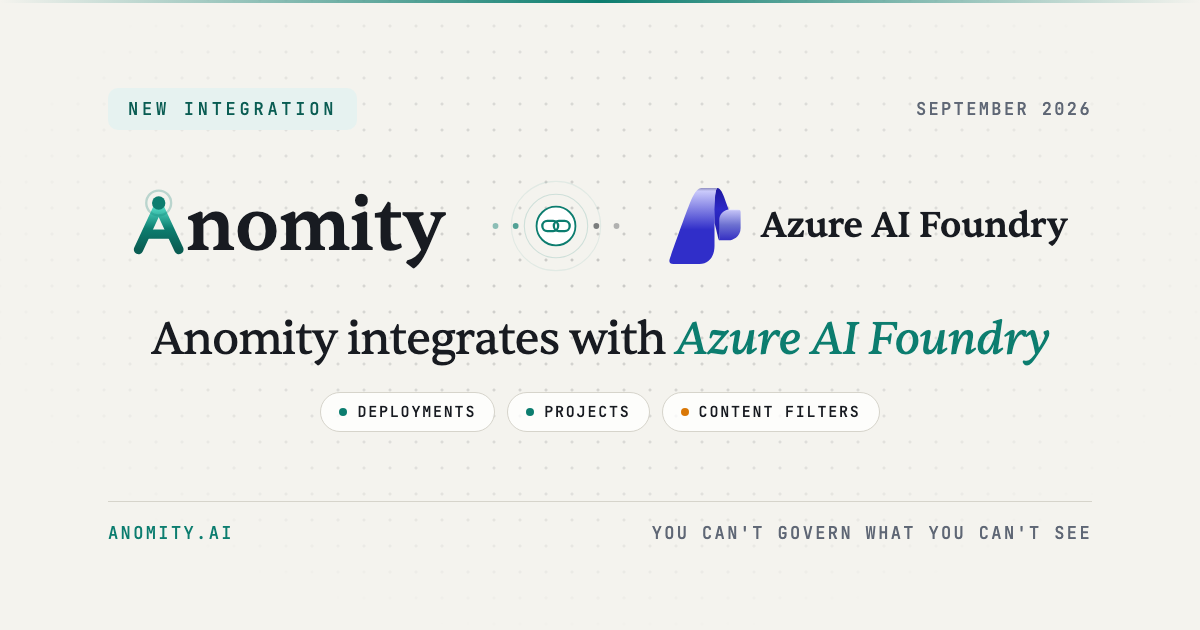 Anomity robot illustrating Anomity Integrates with Azure AI Foundry