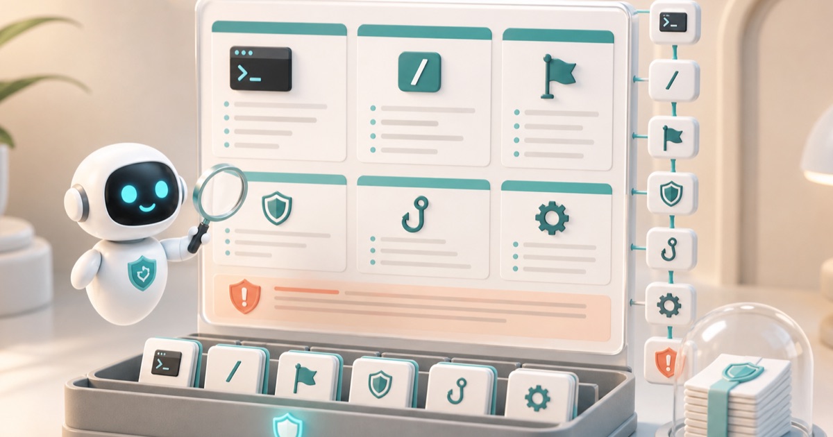 Anomity robot illustrating Claude Code Commands Cheat Sheet (2026): CLI, Slash Commands, Flags, and Hooks