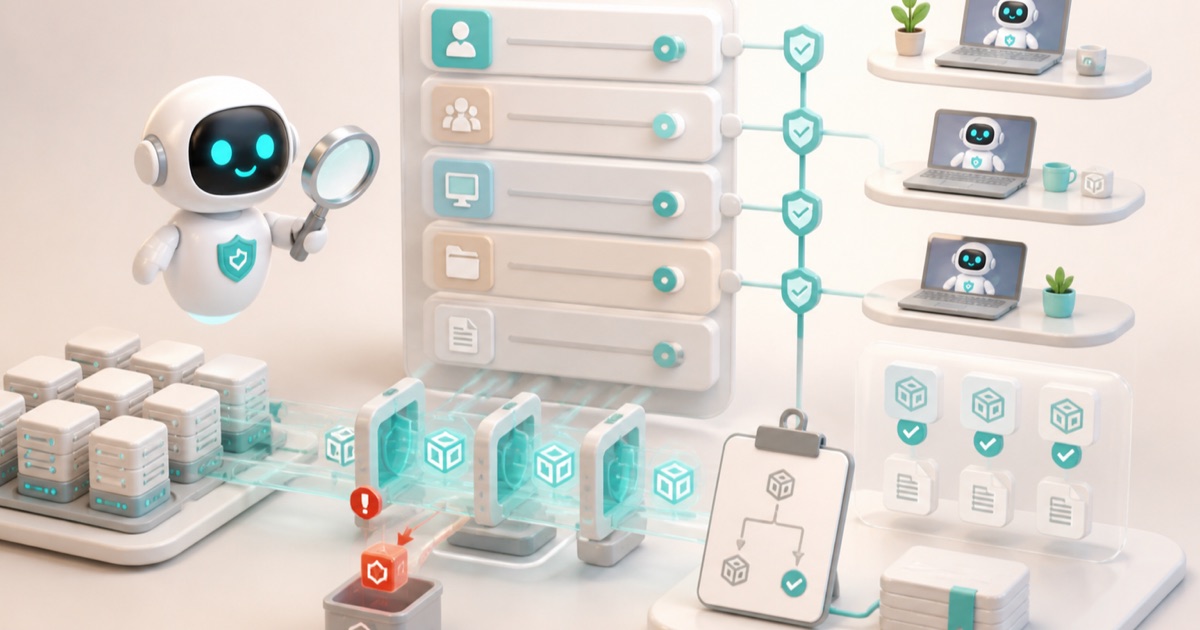 Anomity robot illustrating Deploying Claude Code Across a Fleet: Settings Hierarchy, MCP, and Memory (2026)