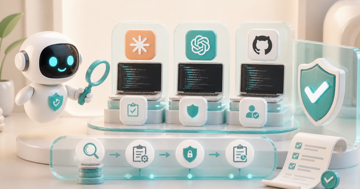 Anomity robot illustrating Governing AI Coding Assistants Across Your Fleet: Claude Code, OpenAI Codex, and GitHub Copilot (2026)